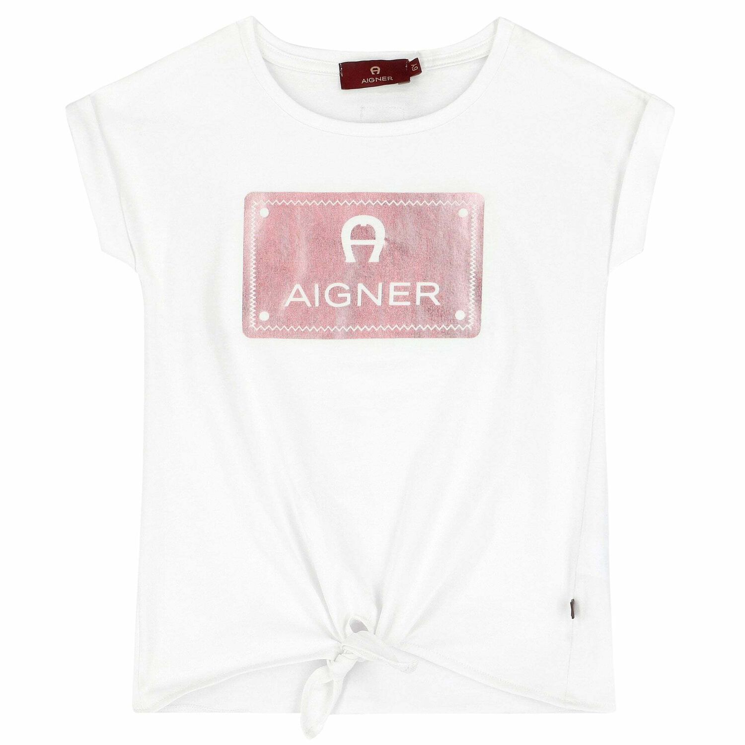 Girls White & Rose Gold Logo T-Shirt, 1, hi-res