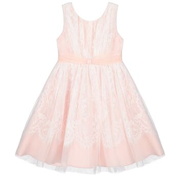 Girls Pink & White Lace Dress