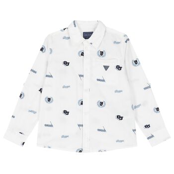 Boys White Logo Shirt