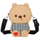 Girls Beige Teddy Bear Bag, 1, hi-res