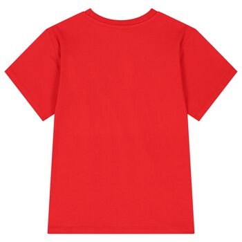 Girls Red Teddy Bear Logo T-Shirt