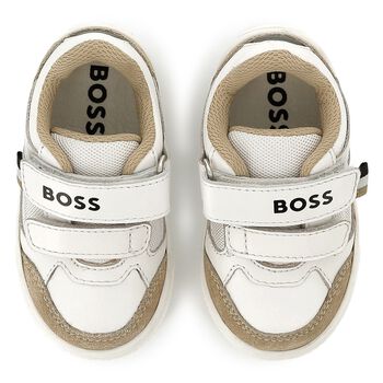 Boys White Logo Trainers