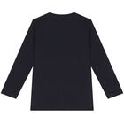 Boys Navy Long Sleeve Top, 2, hi-res