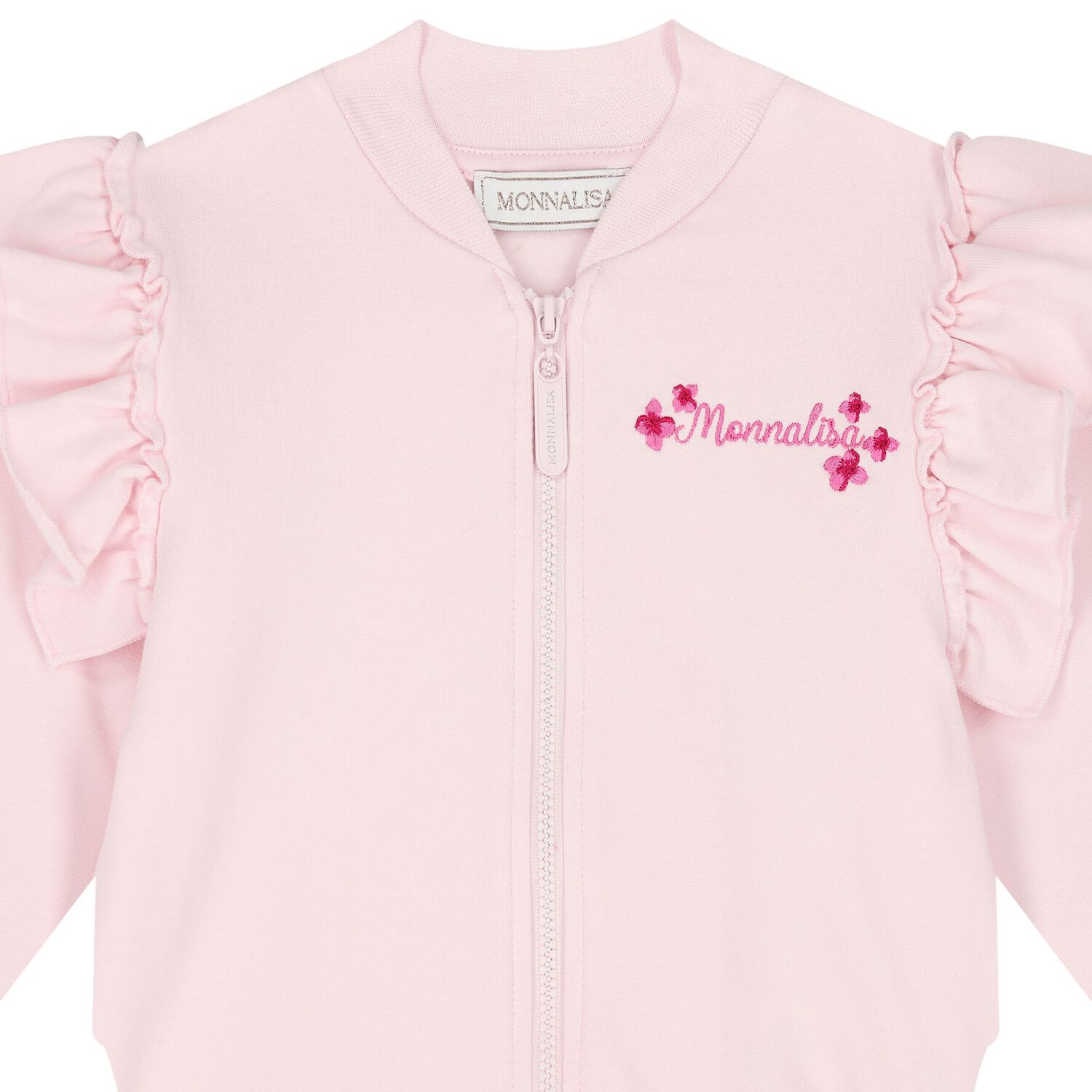 Younger Girls Pink Disney Logo Zip Up Top, 1, hi-res