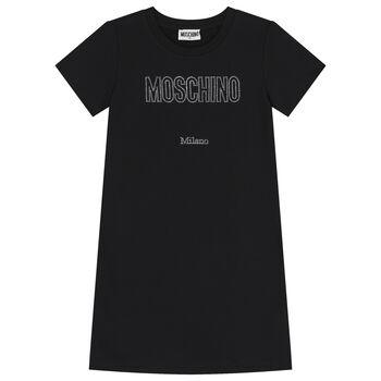 Girls Black Logo Dress