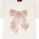 Girls Ivory Bow T-Shirt, 1, hi-res