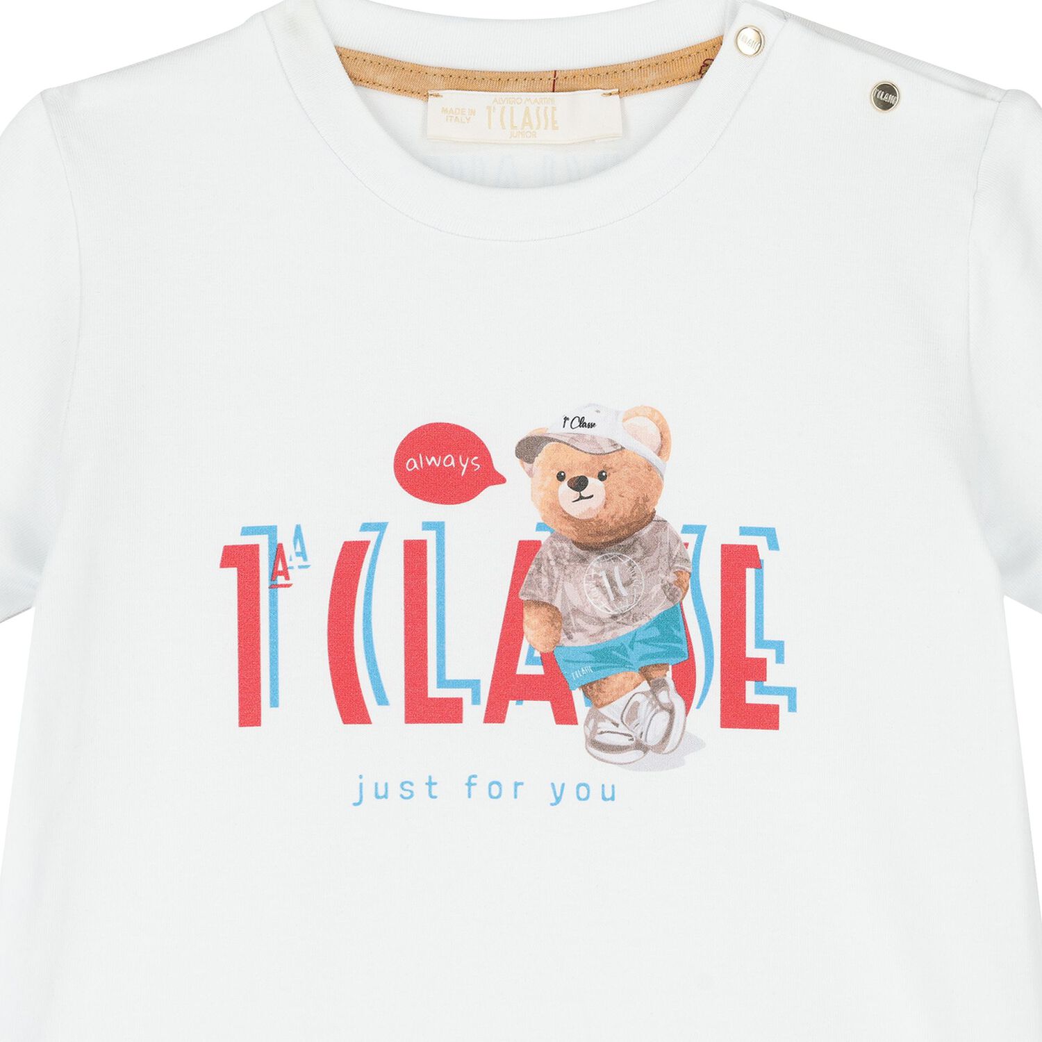 Younger White Teddy Bear T-Shirt, 1, hi-res