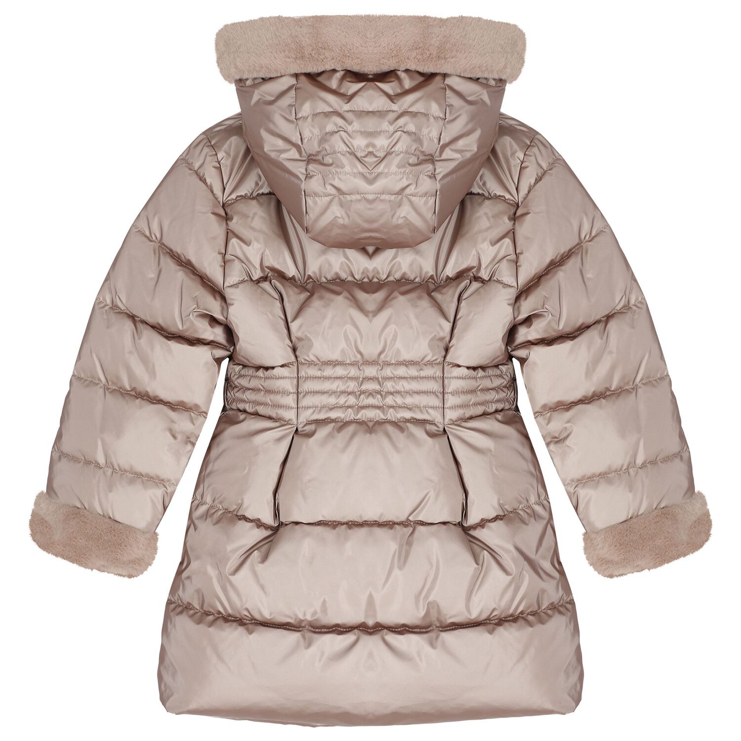 Girls Metallic Pink Puffer Coat, 1, hi-res