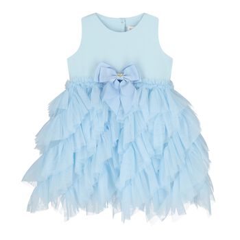 Baby Girls Blue Tulle Ruffles Dress