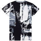 Girls Black & White Logo Dress, 1, hi-res