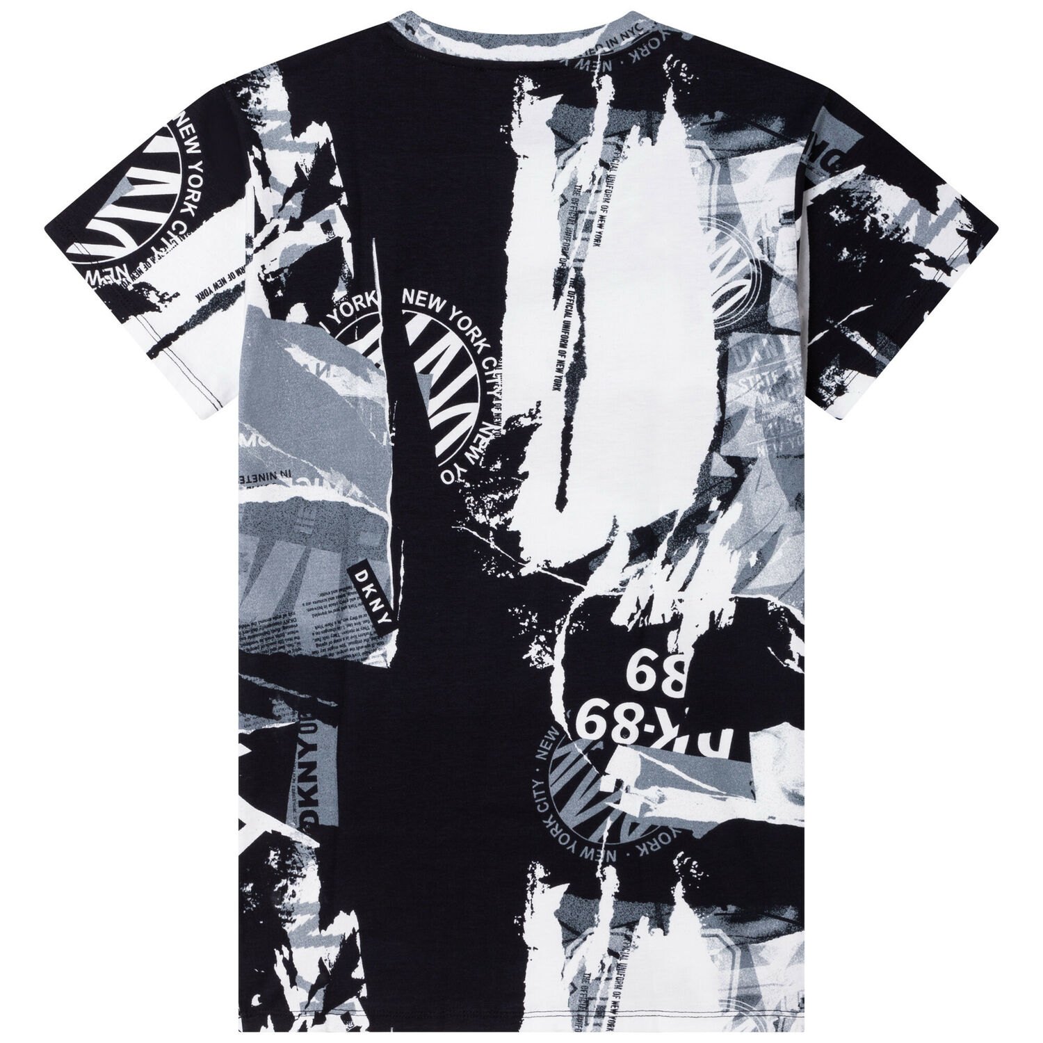 Girls Black & White Logo Dress, 1, hi-res