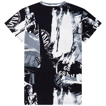 Girls Black & White Logo Dress