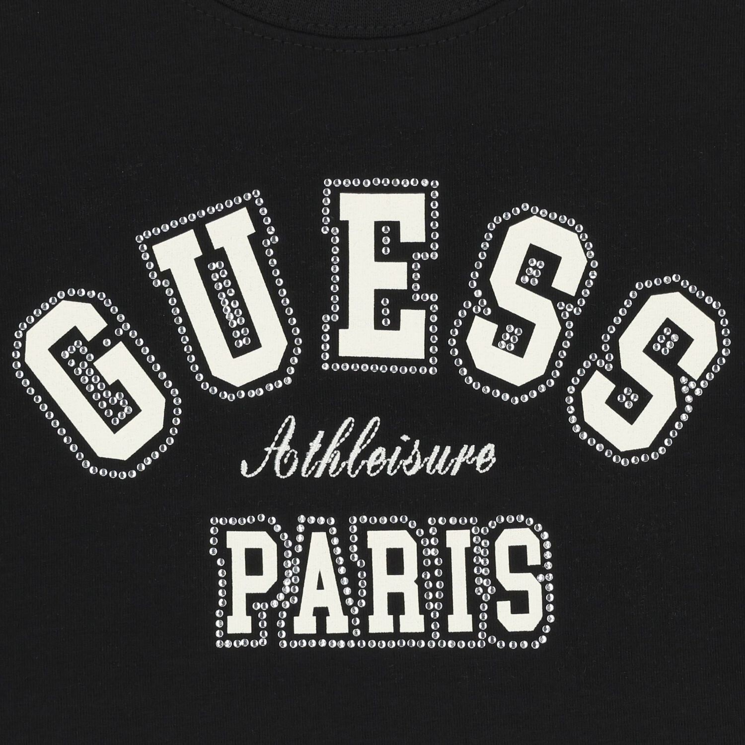 Girls Black Logo Rhinestone T-Shirt, 1, hi-res