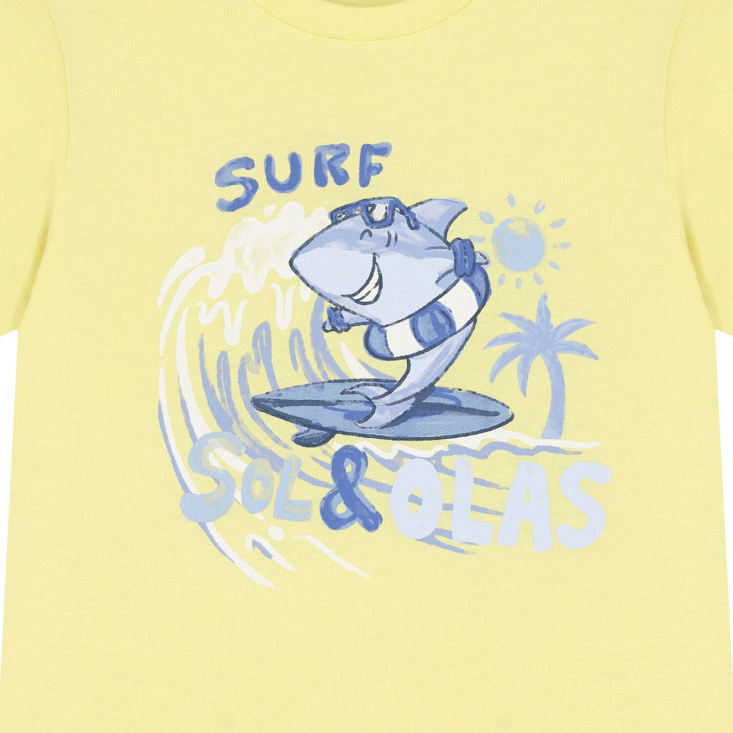 Younger Boys Yellow Shark T-Shirt, 2, hi-res