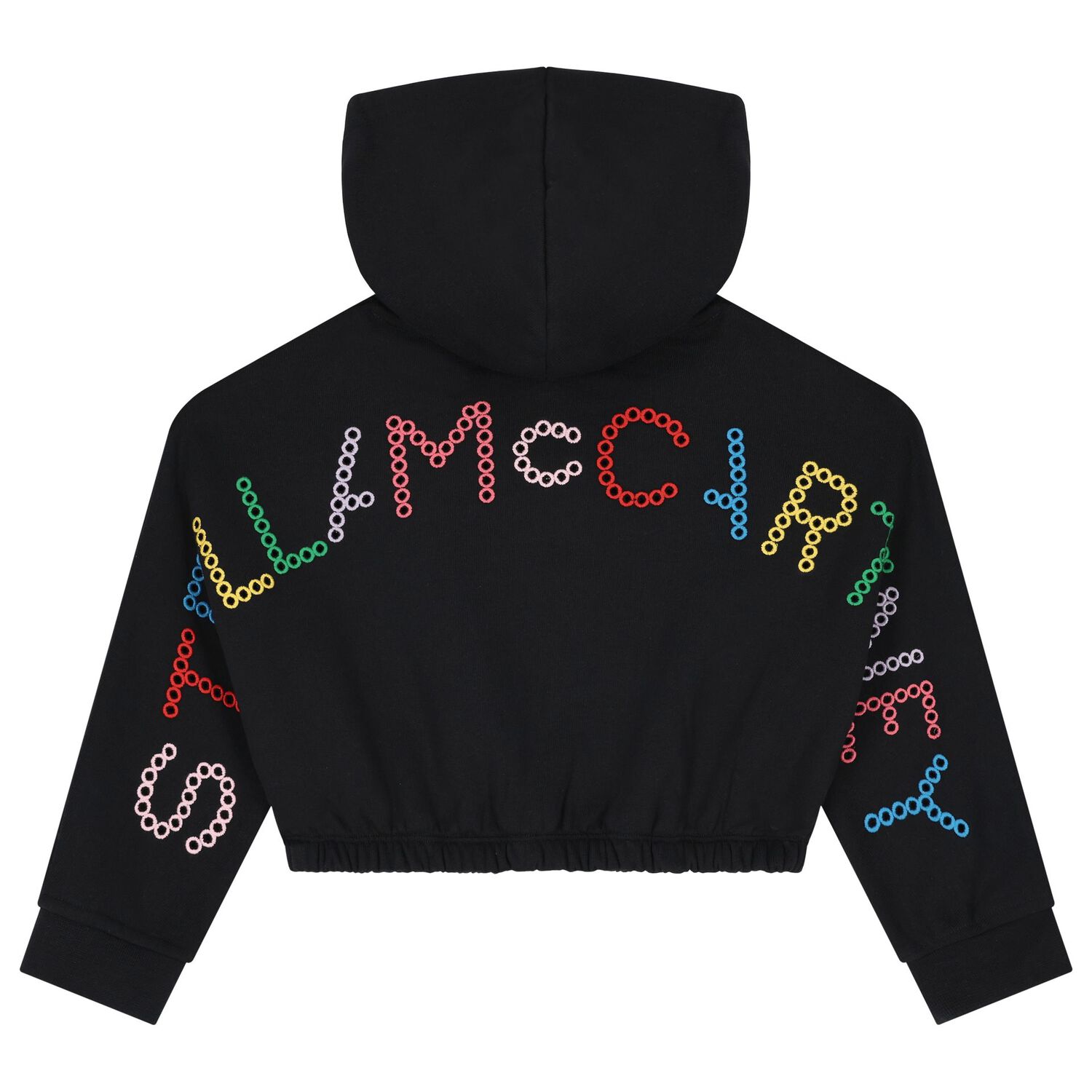 Girls Black Logo Hooded Zip Up Top, 1, hi-res image number null