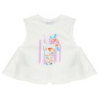 Girls White & Purple Shorts Set, 2, hi-res
