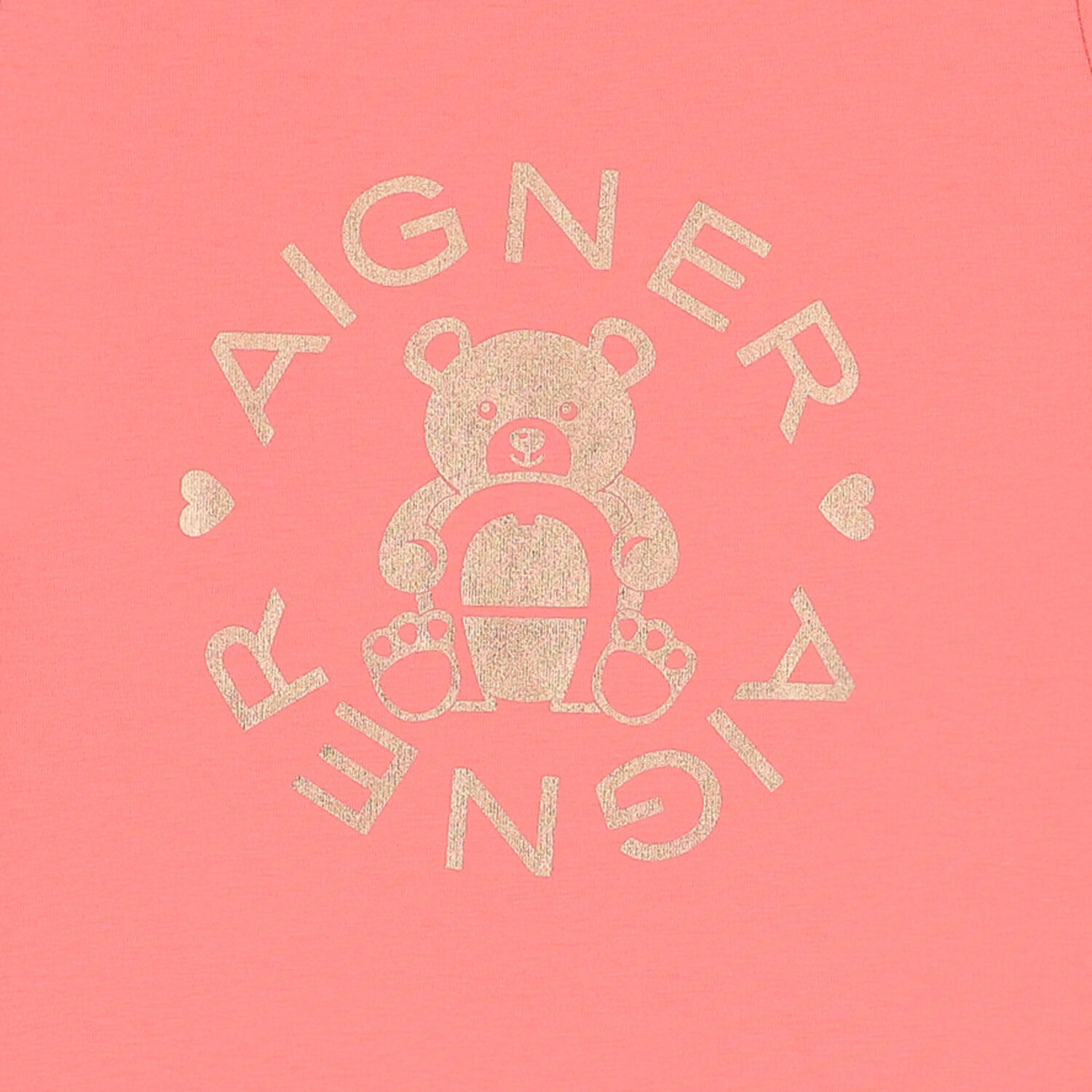 Girls Coral Pink Bear Logo T-Shirt, 4, hi-res image number null