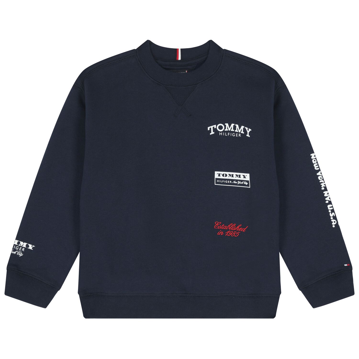 Boys Navy Blue Logo Sweatshirt, 1, hi-res