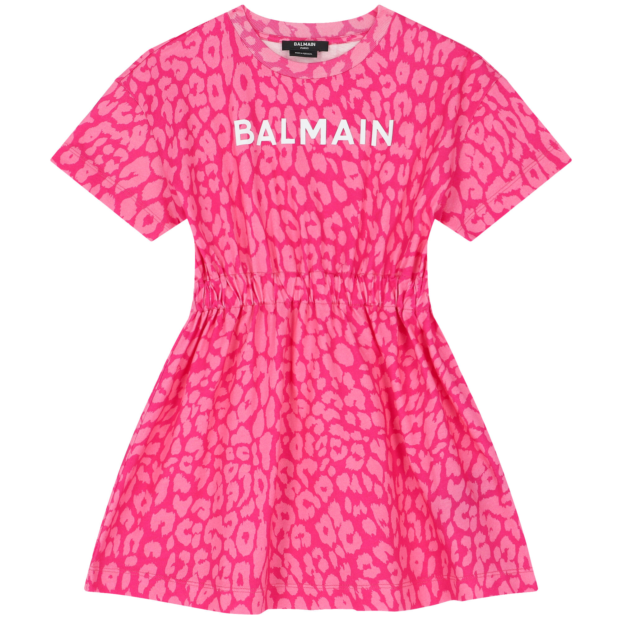 Balmain Girls Pink Logo Dress Junior Couture UK