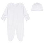 White & Grey Just Giraffe Babygrow Set, 1, hi-res