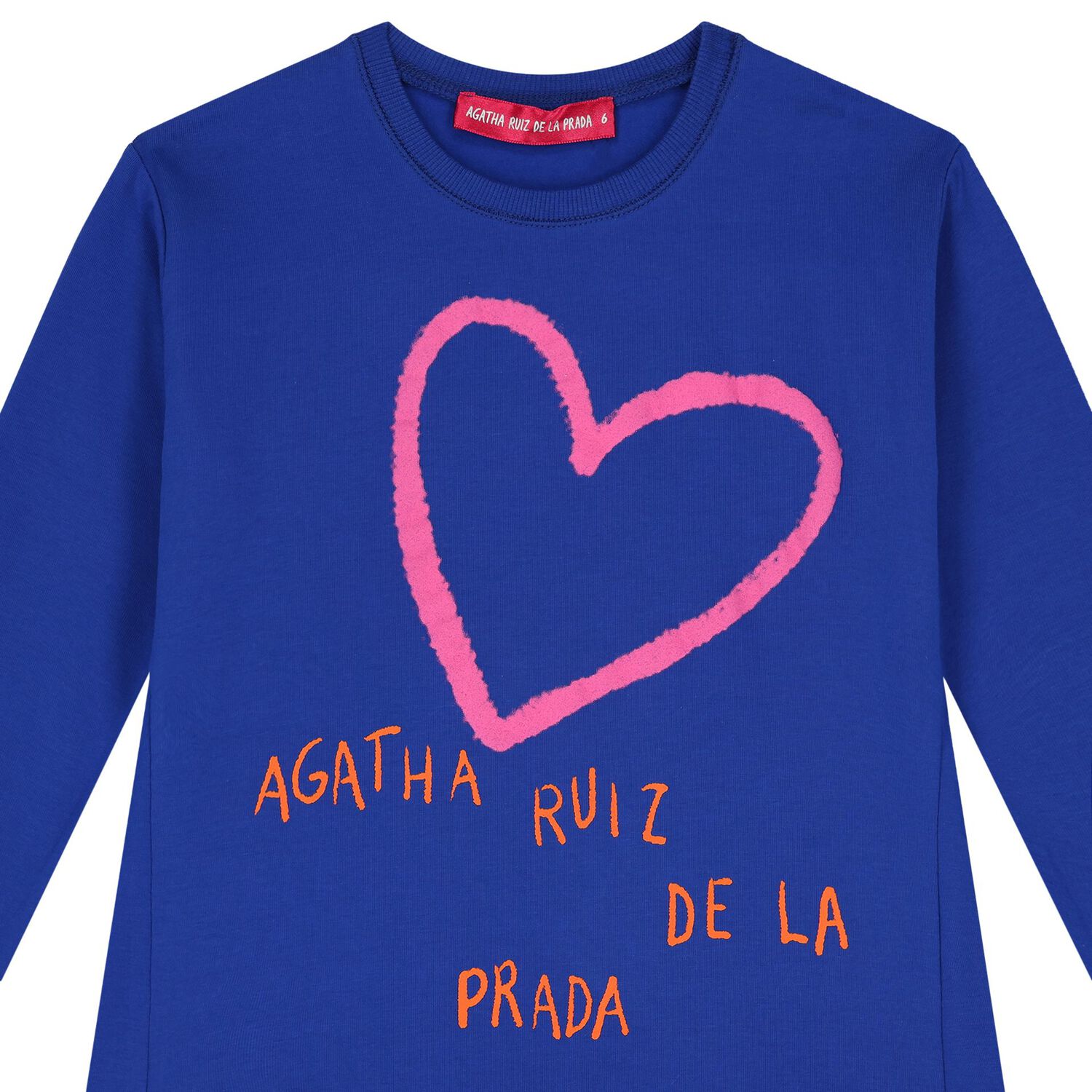 Girls Blue Logo Long Sleeve Top, 1, hi-res