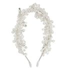 Girls White Crystal Headband, 1, hi-res