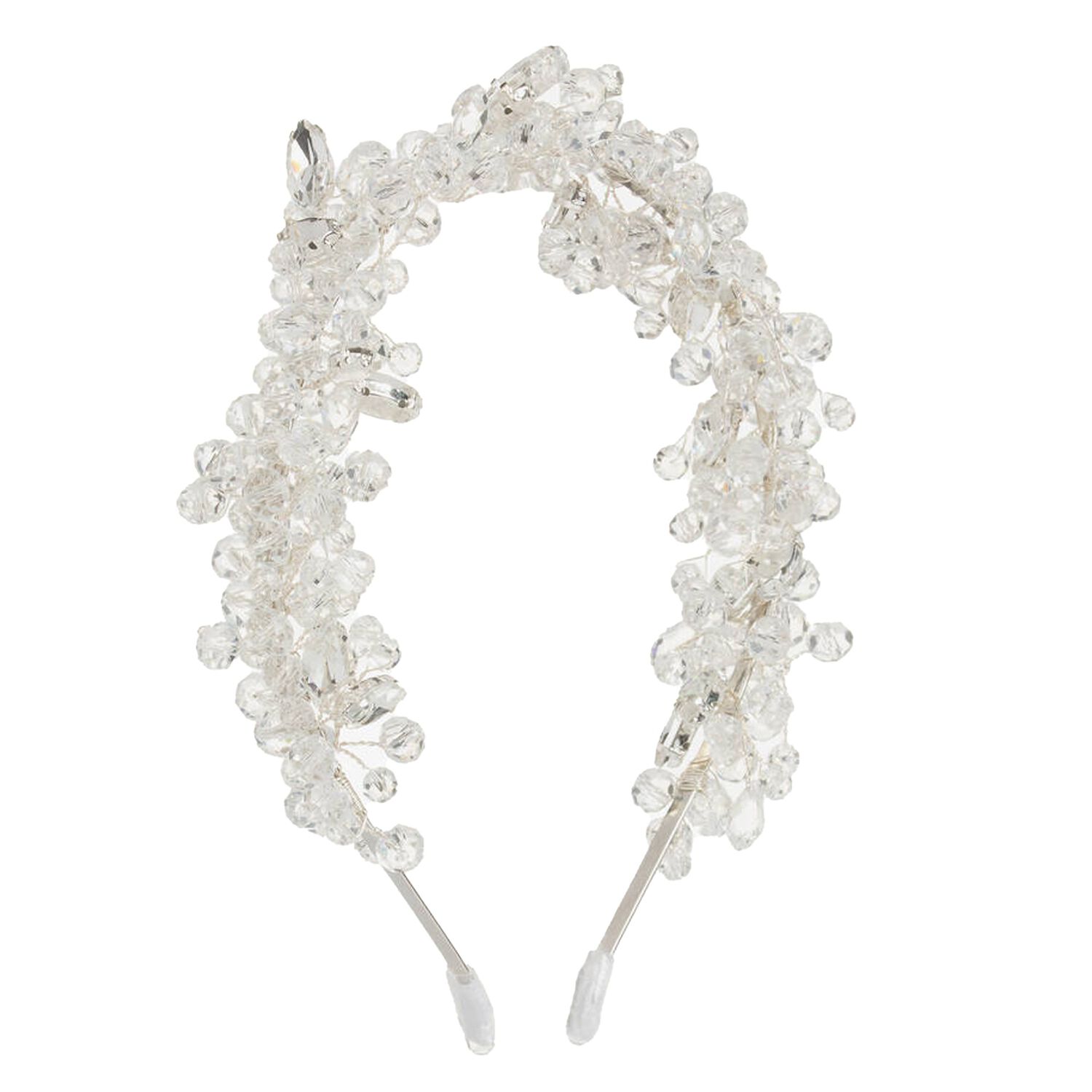 Girls White Crystal Headband, 1, hi-res image number null