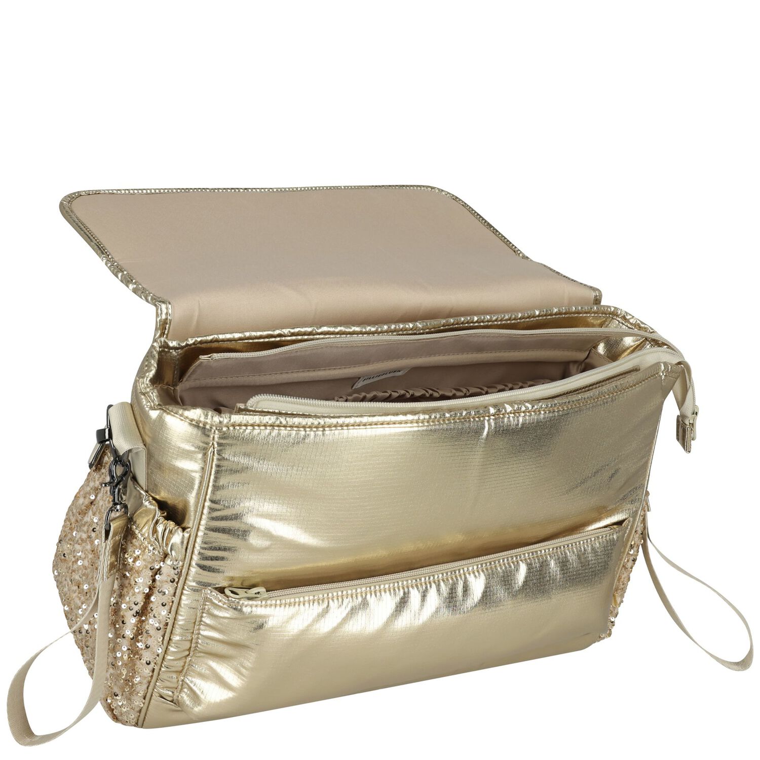 Baby Girls Gold Changing Bag, 1, hi-res