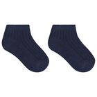 Baby Boys Grey, Navy and White Socks (3 Pack), 2, hi-res