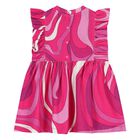 Younger Girls Pink Ruffled Iride Dress, 2, hi-res