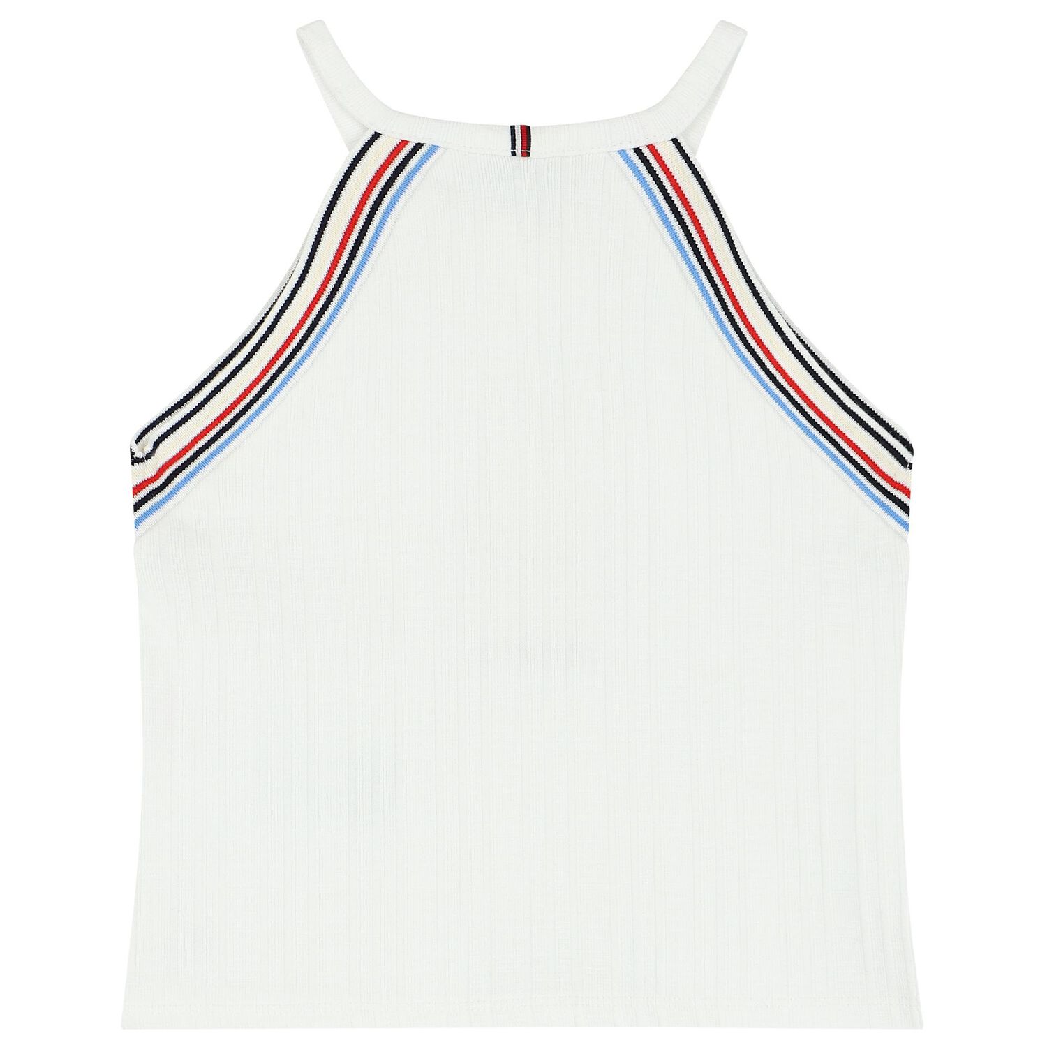 Girls White Logo Sleeveless Top, 1, hi-res