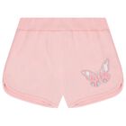 Girls Pink Butterfly Shorts, 1, hi-res