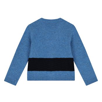 Younger Boys Blue Logo Cardigan