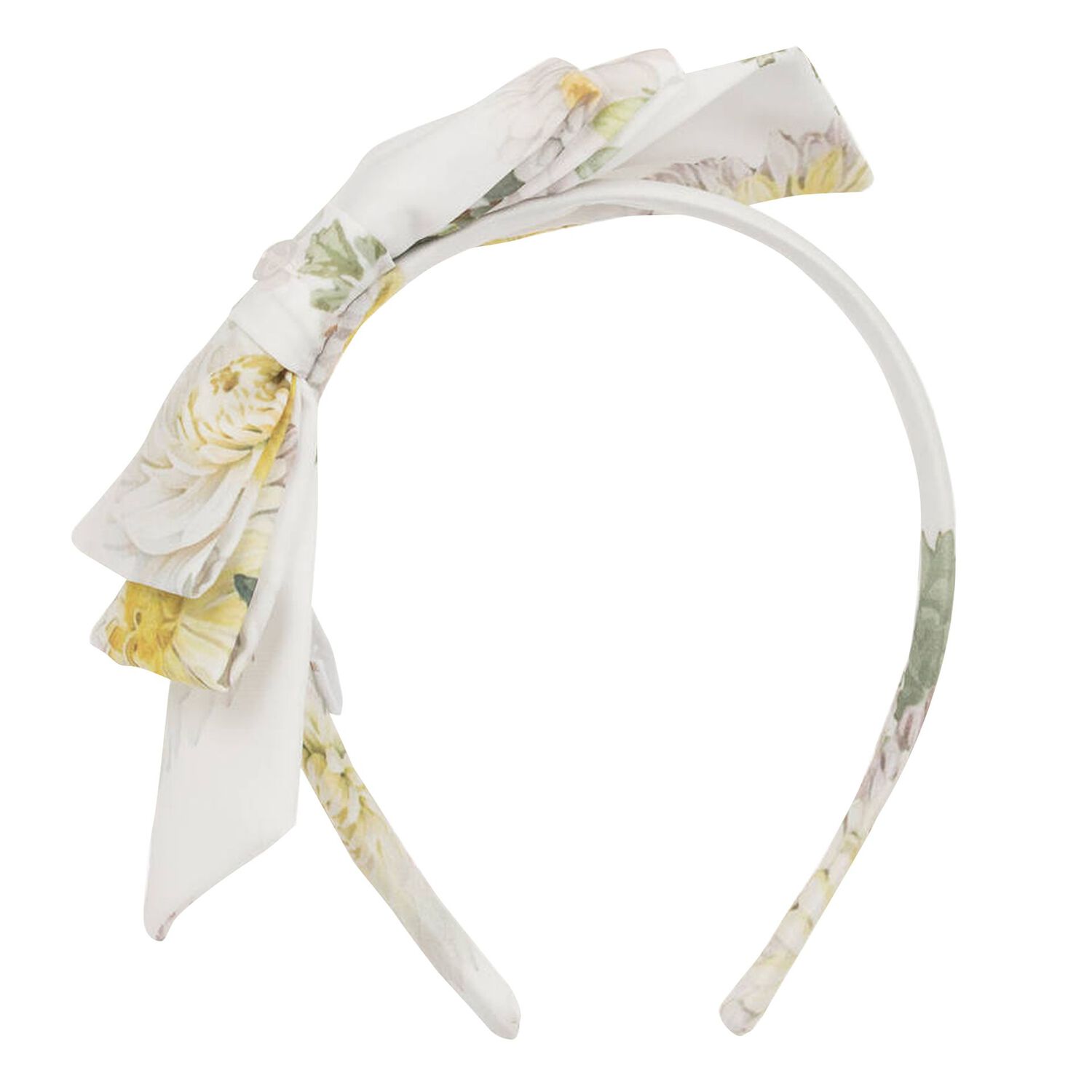 Girls Ivory Floral Chiffon Headband, 3, hi-res image number null
