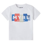 Younger Boys White Logo T-Shirt, 1, hi-res