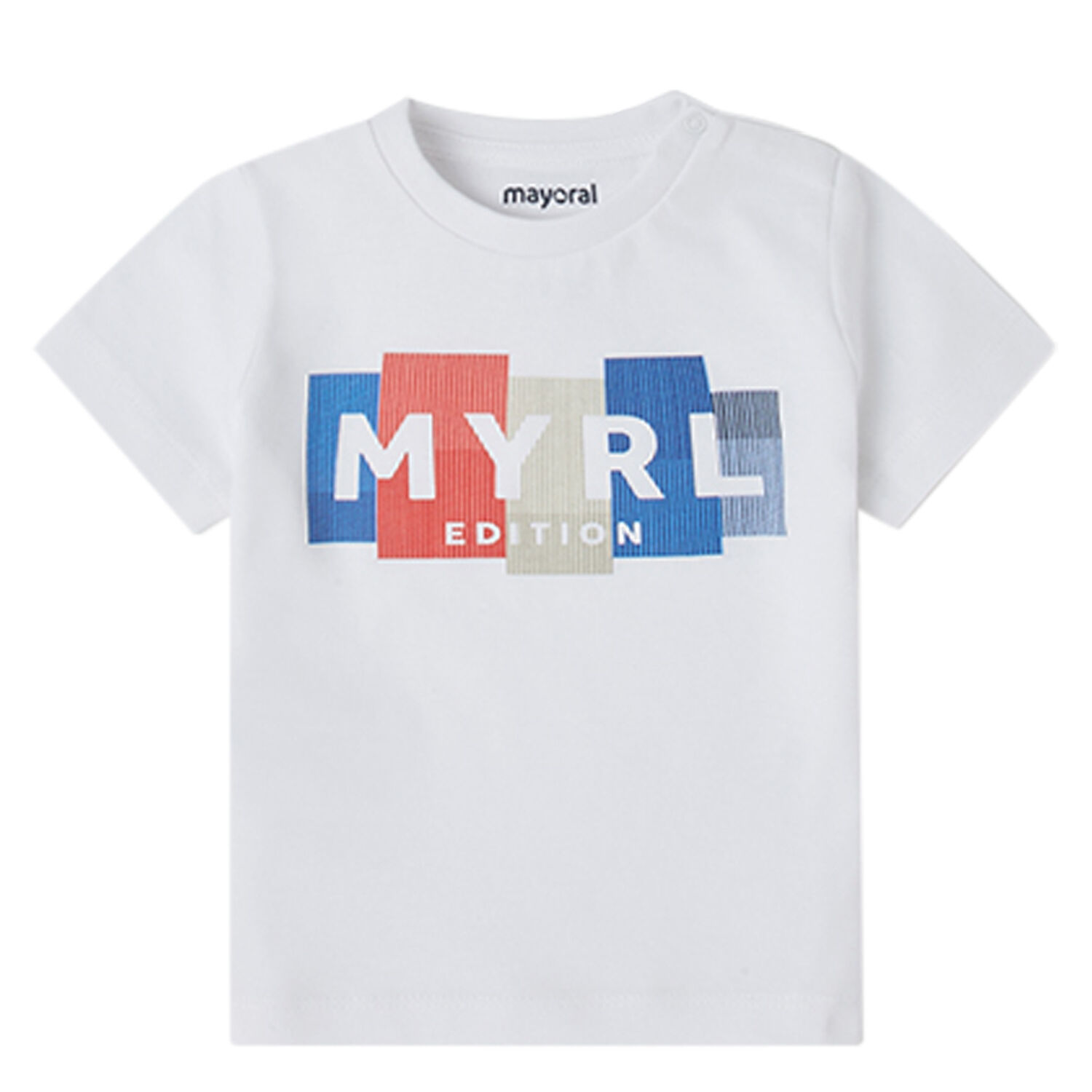 Younger Boys White Logo T-Shirt, 1, hi-res