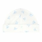 Baby Boys White & Blue Logo Hat, 2, hi-res