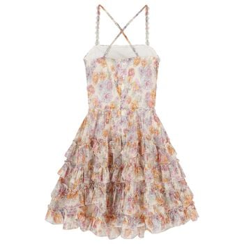 Girls Ivory Floral Dress