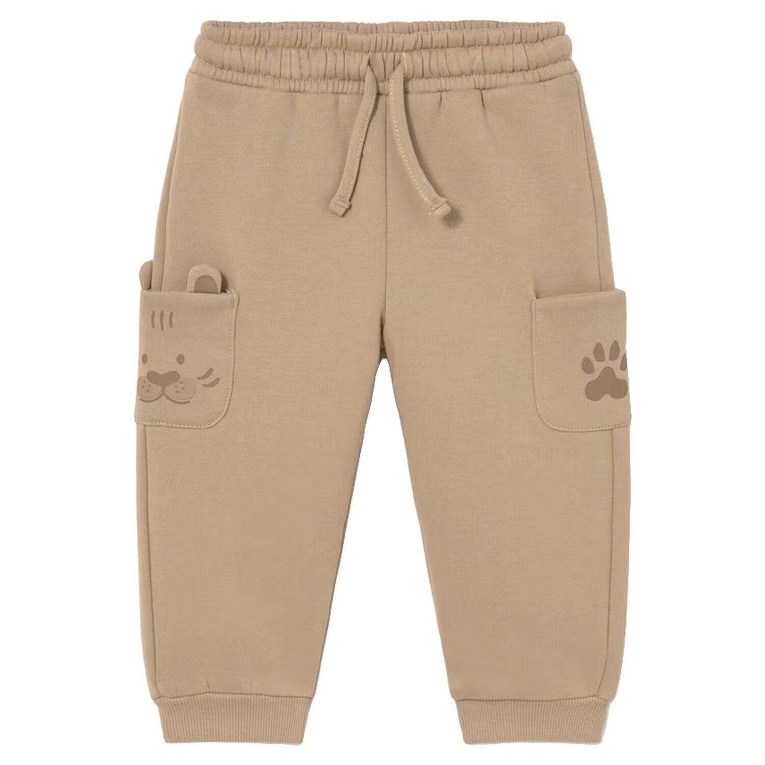 Younger Boys Beige Dinosaur Joggers, 1, hi-res