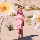Girls Pink Tiered Chiffon Dress, 1, hi-res