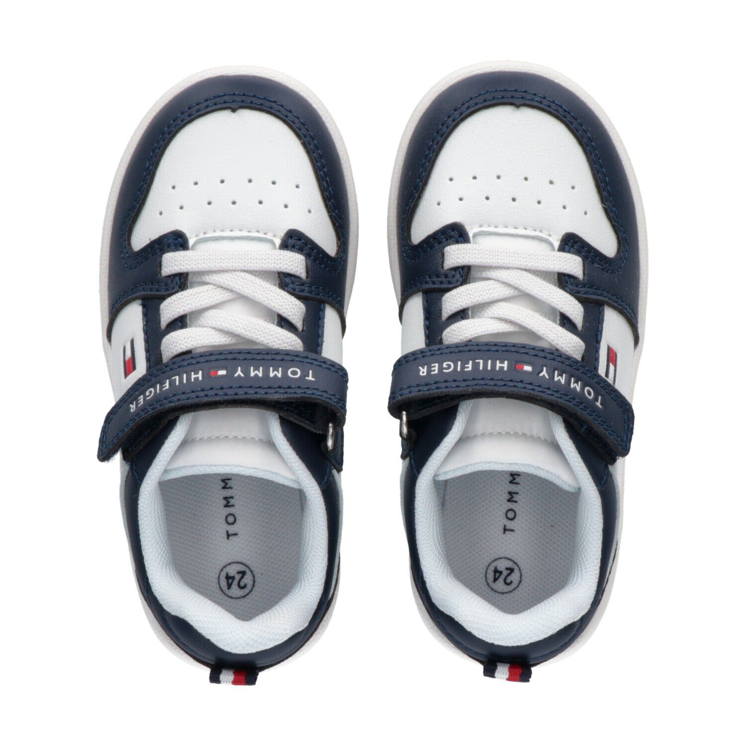 Boys Navy Blue & White Logo Trainers, 1, hi-res image number null