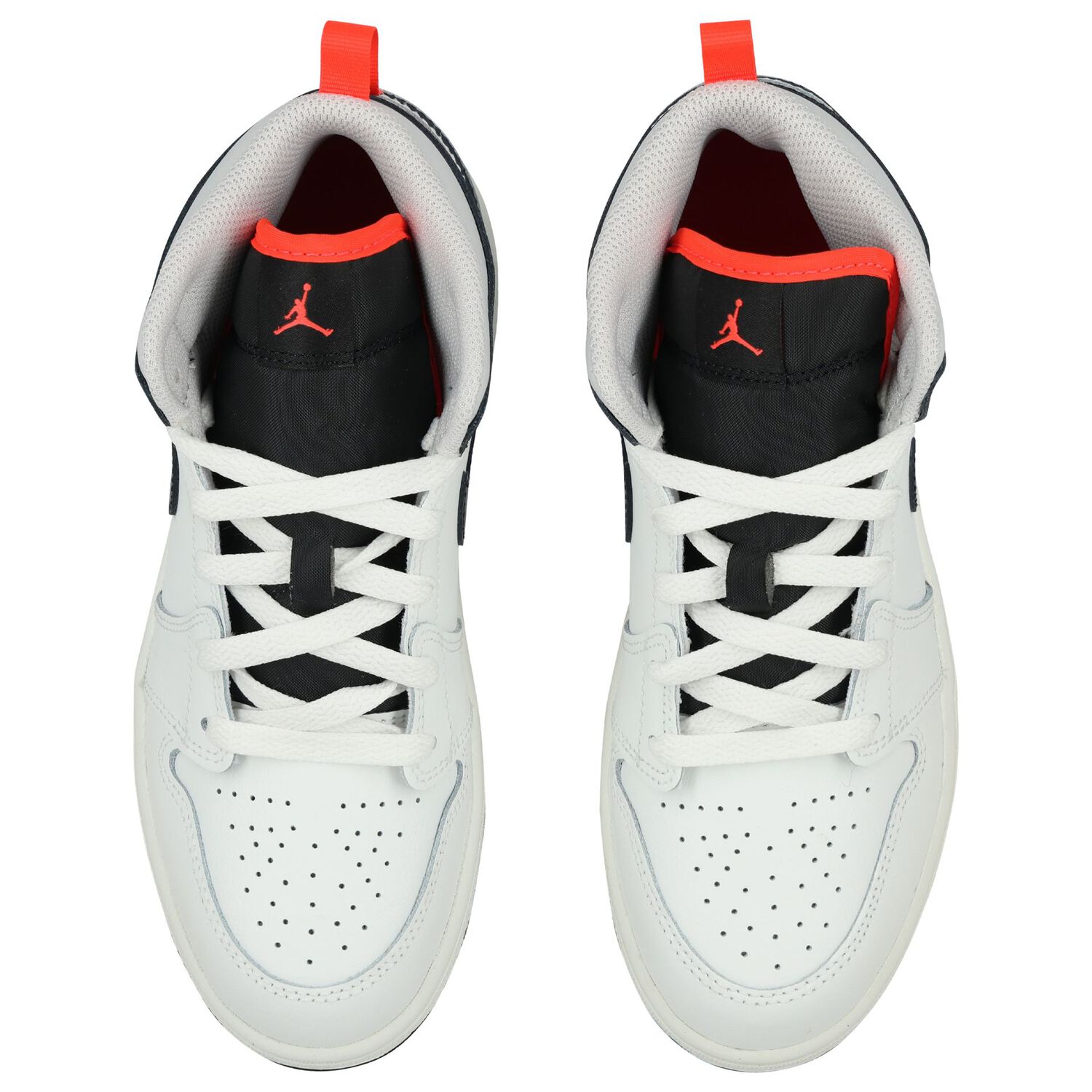 Black , Grey & White Air Jordan 1 Mid Trainers, 5, hi-res