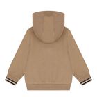 Younger Boys Beige Logo Hooded Zip Up Top, 2, hi-res