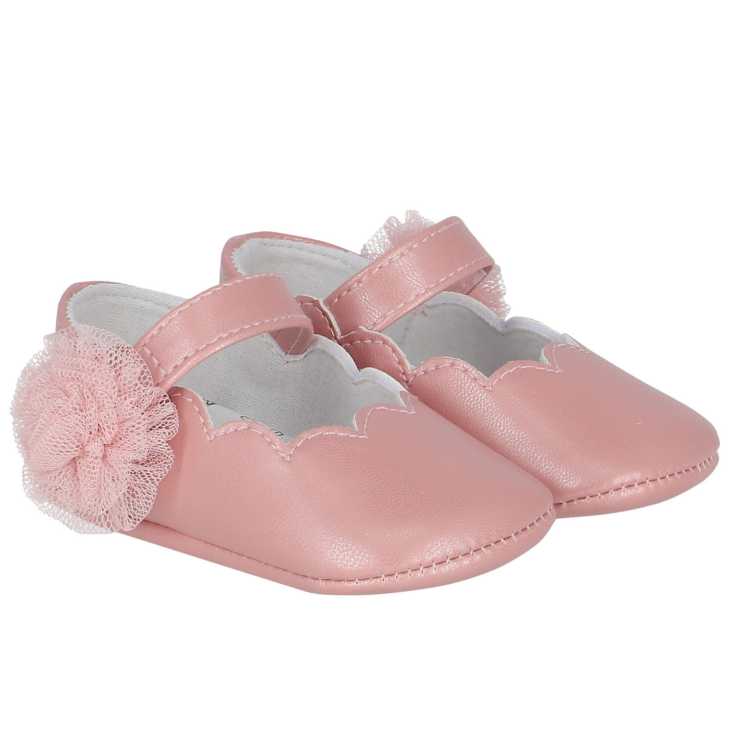 Baby Girls Pink Flower Pre Walker Shoes, 2, hi-res image number null