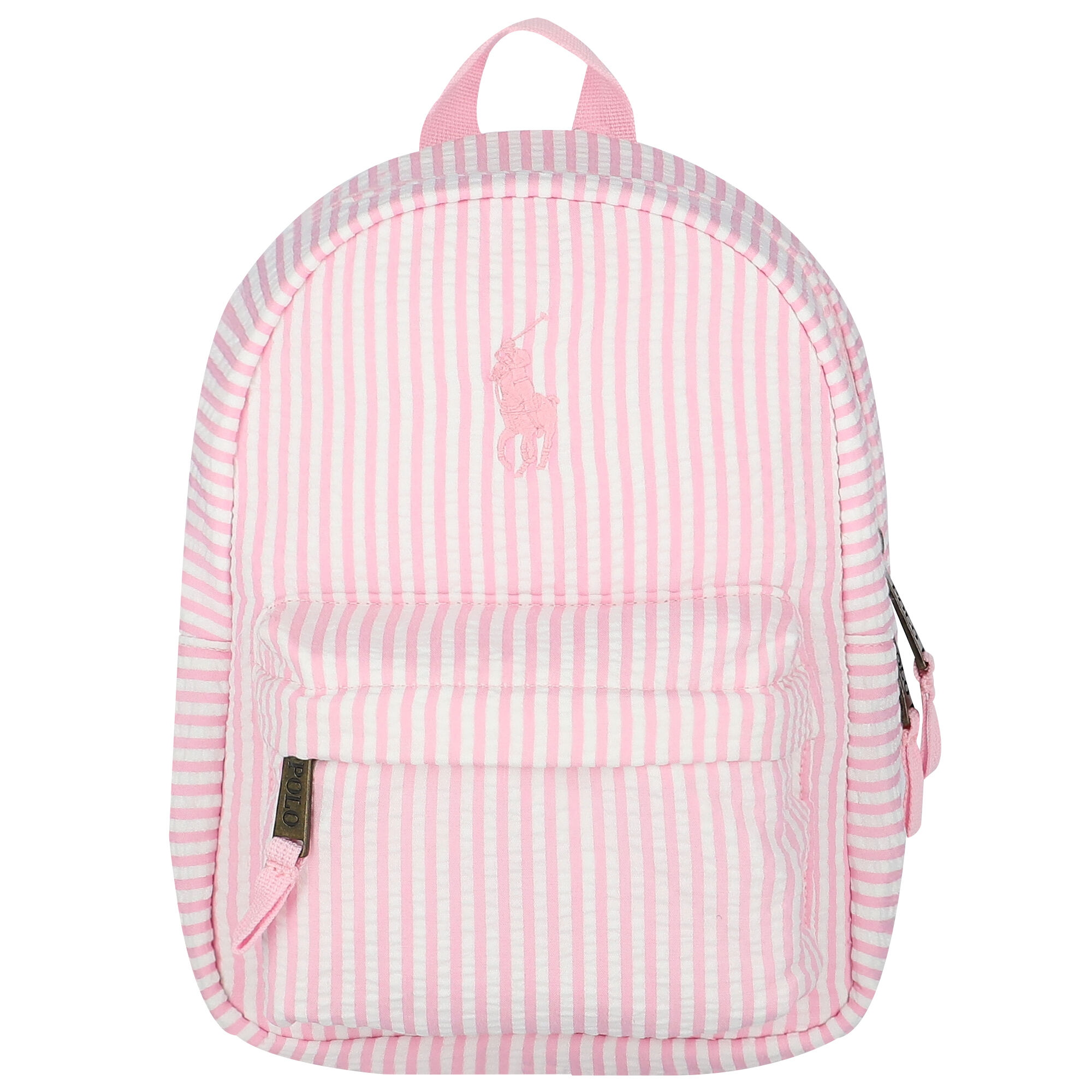 Ralph Lauren Younger Girls Pink White Logo Backpack 27CM Junior Couture UK