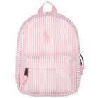 Younger Girls Pink & White Logo Backpack (27CM), 1, hi-res
