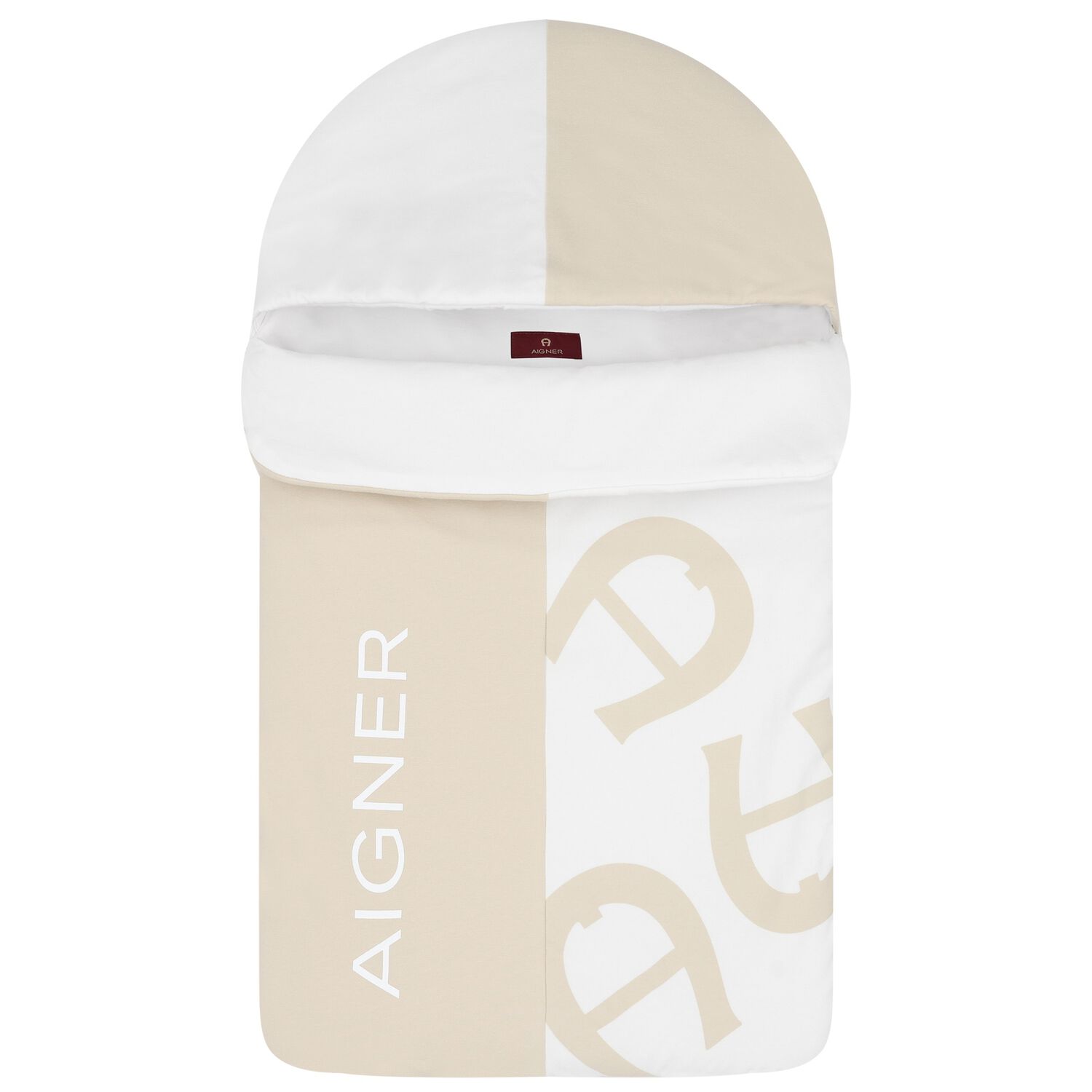 Beige & White Logo Baby Nest, 1, hi-res