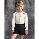 Girls Ivory Satin Poplin Blouse, 1, hi-res
