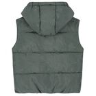 Boys Green Logo Gilet, 1, hi-res