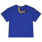 Boys Blue Tiger Logo T-Shirt, 1, hi-res